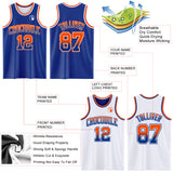 Custom Royal White Fade Fashion Reversible Double Side Sublimation Basketball Set Jersey
