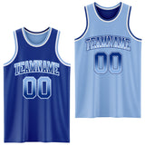 Custom Royal Light Blue Fade Fashion Reversible Double Side Sublimation Basketball Set Jersey