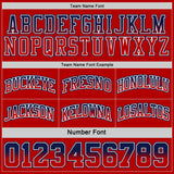 Custom Navy Red Fade Fashion Reversible Double Side Sublimation Basketball Set Jersey