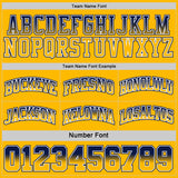 Custom Navy Gold Fade Fashion Reversible Double Side Sublimation Basketball Set Jersey