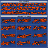 Custom Royal Black-Orange Mesh Authentic Throwback Baseball Jersey