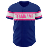 Custom Royal White-Pink Authentic Baseball Jersey