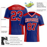 Custom Royal Red-White Authentic Football Jersey