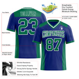 Custom Royal Kelly Green-White Authentic Football Jersey