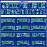 Custom Royal Kelly Green-White Authentic Football Jersey