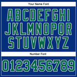 Custom Royal Kelly Green-White Authentic Football Jersey