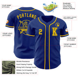 Custom Royal Yellow Authentic Baseball Jersey