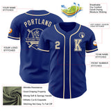 Custom Royal Cream Authentic Baseball Jersey