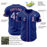 Custom Royal Light Blue-Red Authentic Baseball Jersey