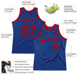 Custom Royal Red Authentic Throwback Basketball Jersey