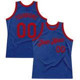 Custom Royal Red Authentic Throwback Basketball Jersey