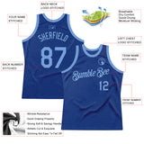 Custom Royal Light Blue Authentic Throwback Basketball Jersey