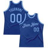 Custom Royal Light Blue Authentic Throwback Basketball Jersey