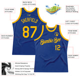 Custom Royal Gold Authentic Throwback Basketball Jersey