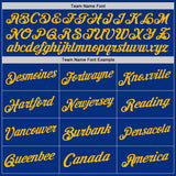 Custom Royal Gold Authentic Throwback Basketball Jersey