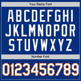 Custom Royal White-Orange Authentic Throwback Basketball Jersey