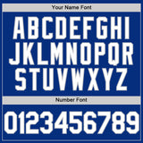 Custom Royal White-Gray Authentic Throwback Basketball Jersey