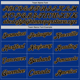 Custom Royal Black-Old Gold Authentic Throwback Basketball Jersey