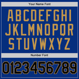 Custom Royal Black-Old Gold Authentic Throwback Basketball Jersey