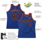 Custom Royal Black-Orange Authentic Throwback Basketball Jersey
