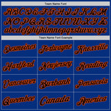 Custom Royal Black-Orange Authentic Throwback Basketball Jersey