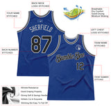 Custom Royal Black-Gray Authentic Throwback Basketball Jersey