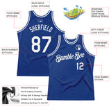 Custom Royal White Authentic Throwback Basketball Jersey