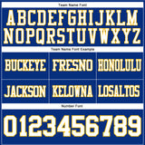 Custom Royal White-Gold Authentic Football Jersey