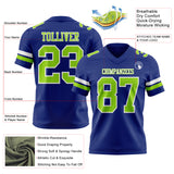 Custom Royal Neon Green-White Authentic Football Jersey