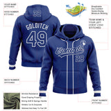 Custom Stitched Royal Royal-White Baseball Pullover Sweatshirt Hoodie
