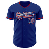 Custom Royal White-Red Authentic Baseball Jersey