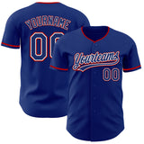 Custom Royal White-Red Authentic Baseball Jersey