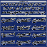 Custom Royal Black-White Authentic Baseball Jersey