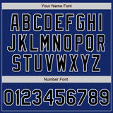 Custom Stitched Royal Black-White Baseball Pullover Sweatshirt Hoodie