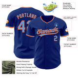 Custom Royal Powder Blue-Orange Authentic Baseball Jersey