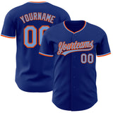 Custom Royal Powder Blue-Orange Authentic Baseball Jersey