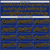 Custom Royal Black-Old Gold Authentic Baseball Jersey
