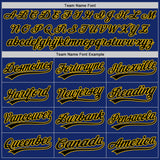 Custom Royal Black-Yellow Authentic Baseball Jersey