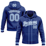 Custom Stitched Royal Light Blue-White Baseball Pullover Sweatshirt Hoodie