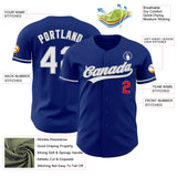 Custom Royal Fire Red White-Gray Authentic Baseball Jersey