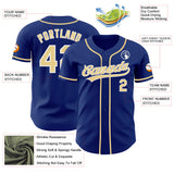 Custom Royal Vegas Gold-White Authentic Baseball Jersey