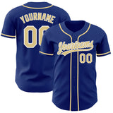 Custom Royal Vegas Gold-White Authentic Baseball Jersey