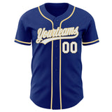 Custom Royal White-Vegas Gold Authentic Baseball Jersey