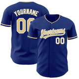 Custom Royal Vegas Gold-White Authentic Baseball Jersey