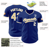 Custom Royal Vegas Gold-White Authentic Baseball Jersey