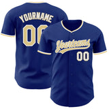 Custom Royal Vegas Gold-White Authentic Baseball Jersey