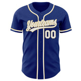 Custom Royal White-Vegas Gold Authentic Baseball Jersey