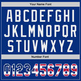 Custom Royal USA Flag-White Authentic Baseball Jersey