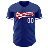 Custom Royal White-Red Authentic Baseball Jersey