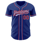 Custom Royal Red-Light Blue Authentic Baseball Jersey
